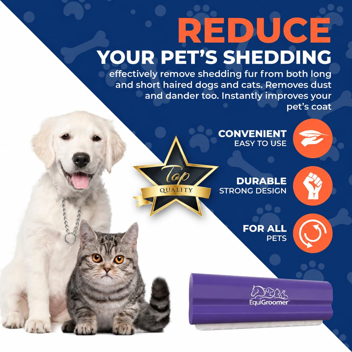EquiGroomer 5-Inch Undercoat Deshedding Brush for Dogs & Cats, Purple