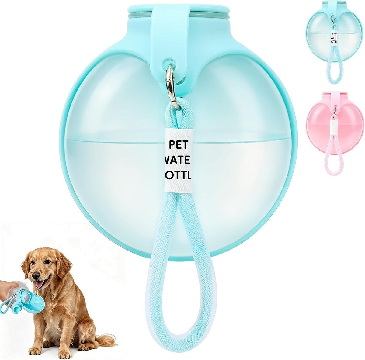 Edible Silicone Dog Water Bottle with Bowl, Portable Leak-Proof for Travel