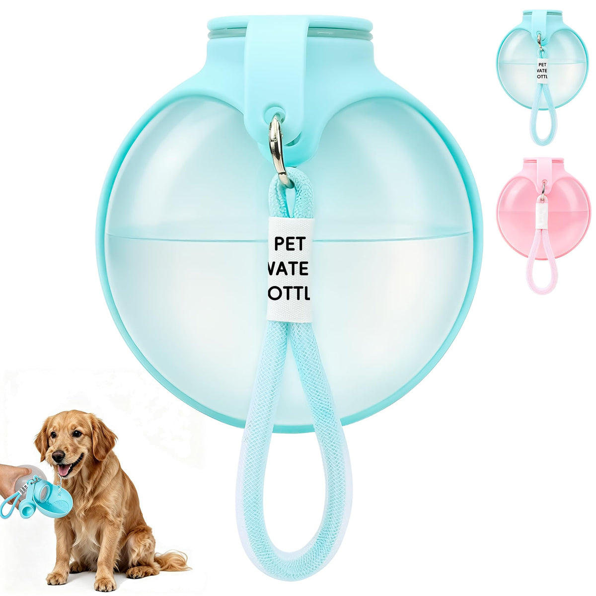 Edible Silicone Dog Water Bottle with Bowl, Portable Leak-Proof for Travel