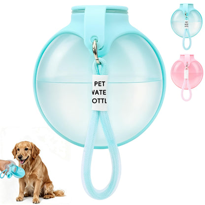 Edible Silicone Dog Water Bottle with Bowl, Portable Leak-Proof for Travel