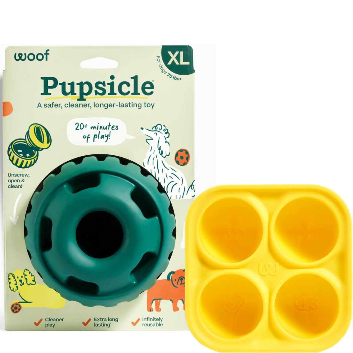 WOOF Starter Pack Dog Treat Toy for Large Dogs 25-75 lbs