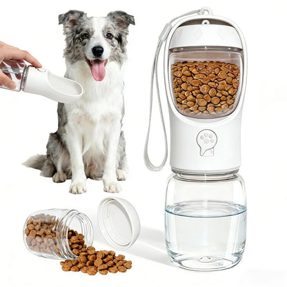 Portable Dog Water Bottle with Food Container, Drinking Bottle for Travel