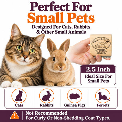 SleekEZ Cat Brush for Shedding - Deshedding Brush for Cats - Patented Grooming Tool for Removing Loose Fur, Undercoat & Hair - Made in USA - Works on Short, Medium & Long Coats
