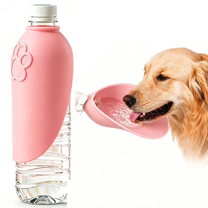 Portable Dog Water Bottle Attachment, Foldable Dog Water Bowl for Walks