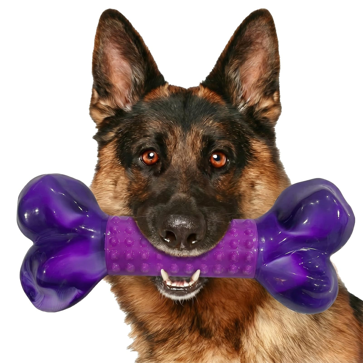 Tough Dog Toys for Aggressive Chewers: Beef Flavored Long Lasting Dog Bones for Large Dogs, Indestructible Dog Chew Toys to Keep Them Busy, Large Dog Toys for Medium & Large Breed, Red