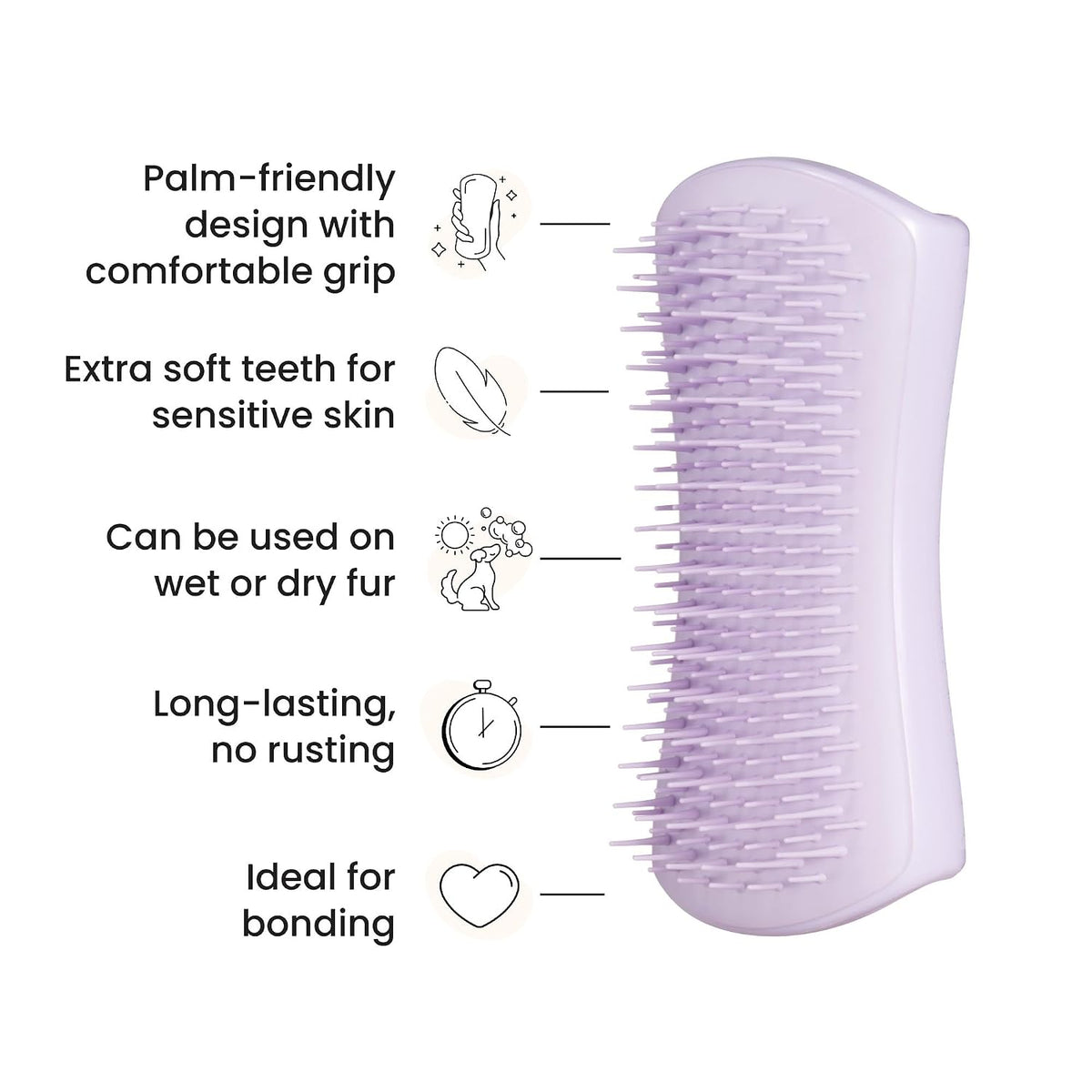 Pet Teezer Puppy Essential Dog Brush, Extra Soft Teeth, Wet or Dry, Purple
