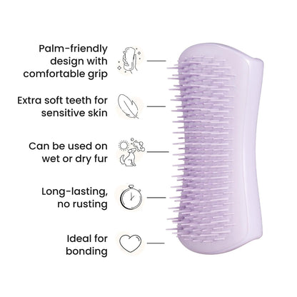 Pet Teezer Puppy Essential Dog Brush, Extra Soft Teeth, Wet or Dry, Purple