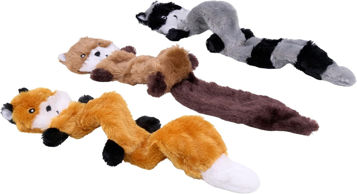 ZippyPaws Skinny Peltz No Stuffing Dog Toy Pack to Keep Them Busy - 18"