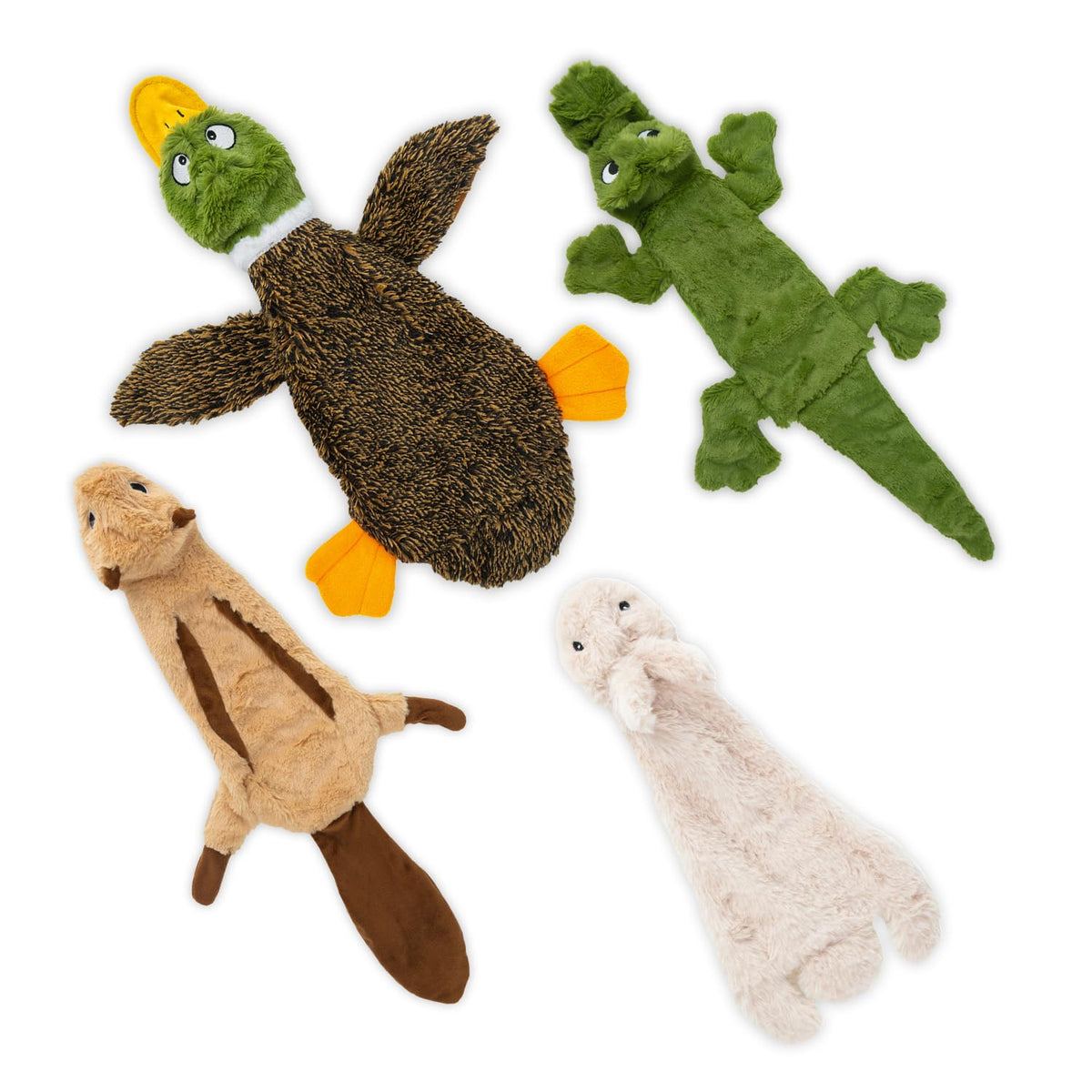 Best Pet Supplies 2-in-1 Fun Skin Stuffless Dog Toy - Wild Duck, Medium