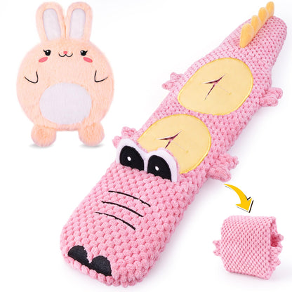 XIUGOAL Tough Dog Toys for Chewers, 2 Pack No Stuffing Squeaky Puppy Toys