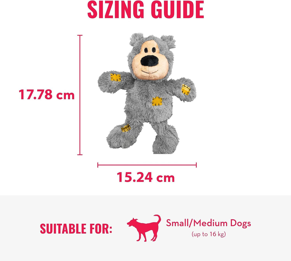 KONG Wild Knots Bear, Knotted Rope Plush Toy, for Small/Medium Dogs