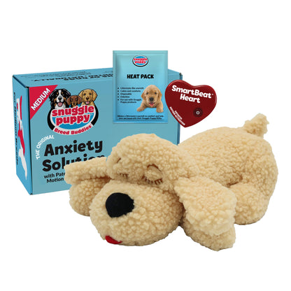 Snuggle Puppy Heartbeat Toy, Calming Comfort, Medium Breeds - Biscuit
