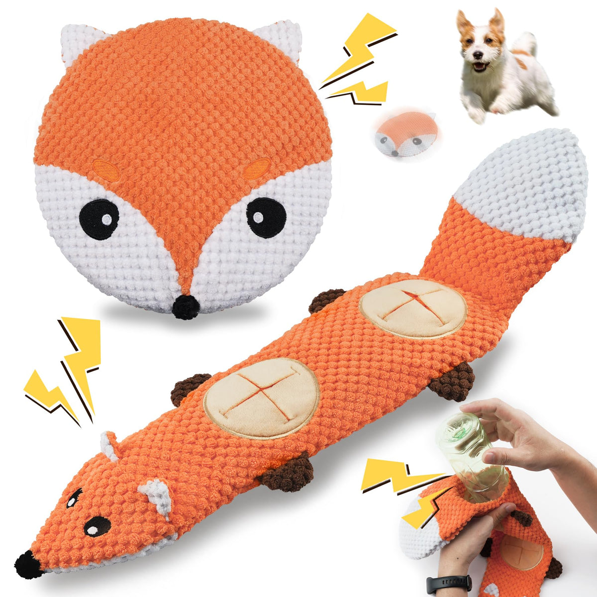 XIUGOAL Tough Dog Toys for Chewers, 2 Pack No Stuffing Squeaky Puppy Toys