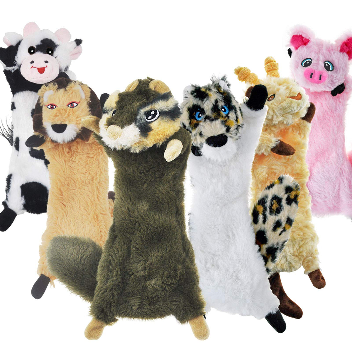 SHARLOVY Dog Squeaky Toy No Stuffing 6 Pack, Dog Toys Crinkle for Puppy