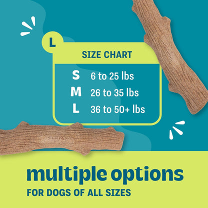 Pupstages Dogwood Stick Dog Chew Toy, Made in USA, Large, 8"