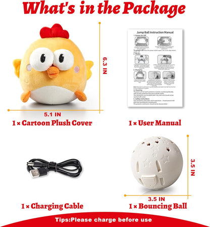 GUKCO Interactive Dog Toys, Moving Ball Toy with Jumping & Music(Chick)