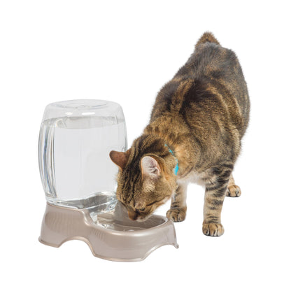 Petmate Pet Cafe Gravity Water Dispenser, 0.75 GAL, Pearl Gray