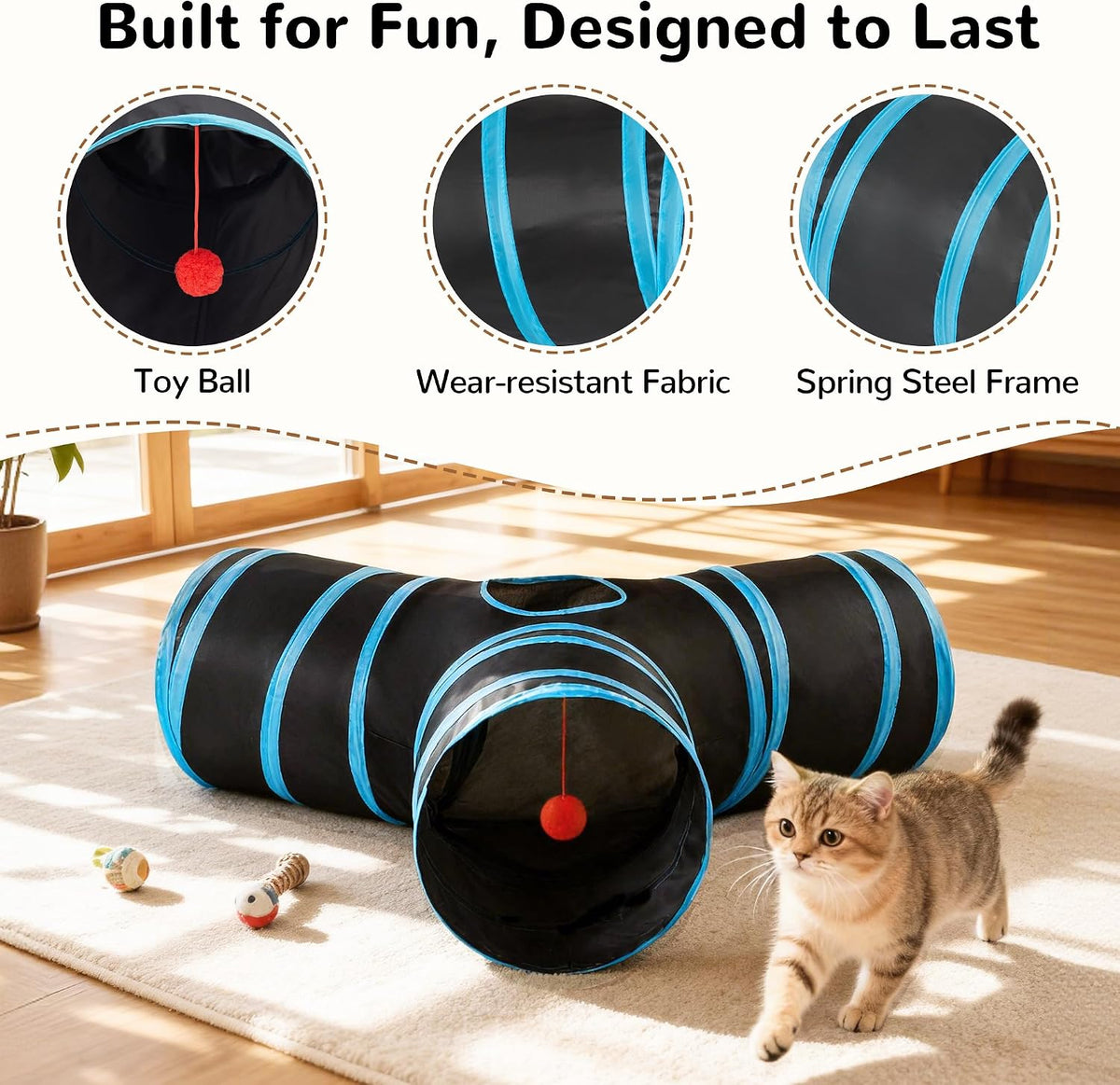 Tempcore Pet Tunnel Tube Cat Toys, Cat Tunnels for Indoor Cats