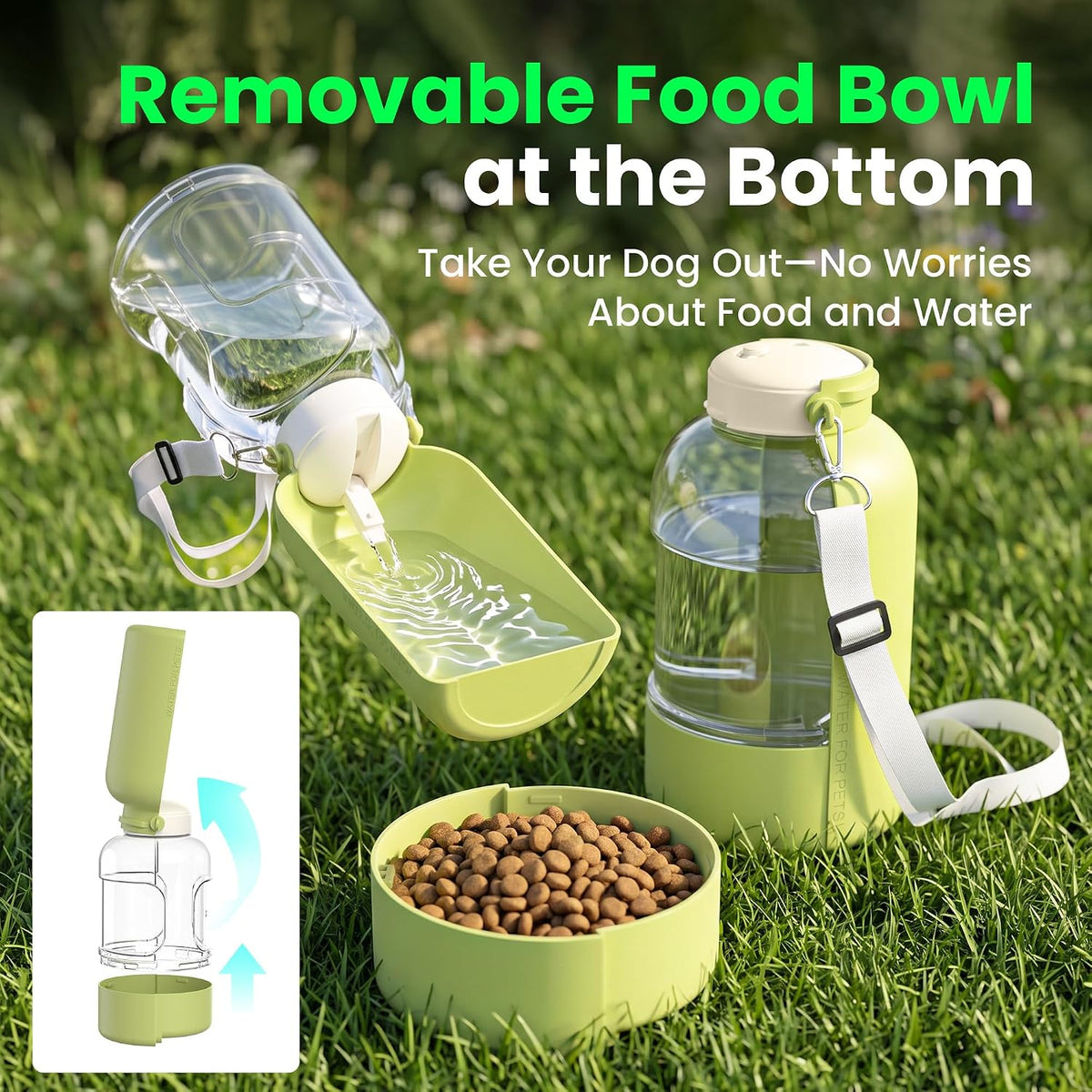 37 oz Portable Dog Water Bottle,Collapsible Leak Proof Travel Dog Bowls