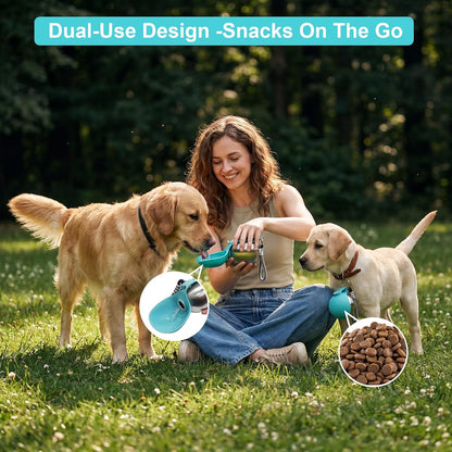 Portable Dog Water Bottle with Bowl, 10oz Leak-Proof Stainless Steel Dog Travel Water Bottle, BPA-Free Pet Water Dispenser for Small & Medium Dogs, Walking, Hiking & Outdoor Travel