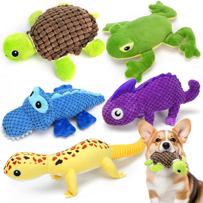 PrimePets Dog Toys, 5 Pack, Plush Dog Squeaky Toys, Assortment Value Bundle Animal Pet Toy for Small Medium Large Dogs, Stuffed Puppy Chew Toy