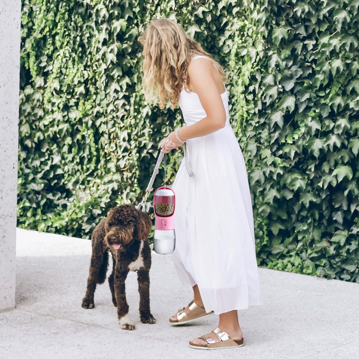Cibaabo Dog Water Bottle Portable with Food Container & Filter for Travel