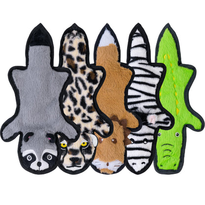 SHARLOVY No Stuffing Dog Toys Crinkle Squeaky, Long Lasting Chews for Aggressive, Durable Plush Dog Puppy Chew Toys for Teething, with 6 Tough Layers for Small Medium Large Breed-5pack,Large