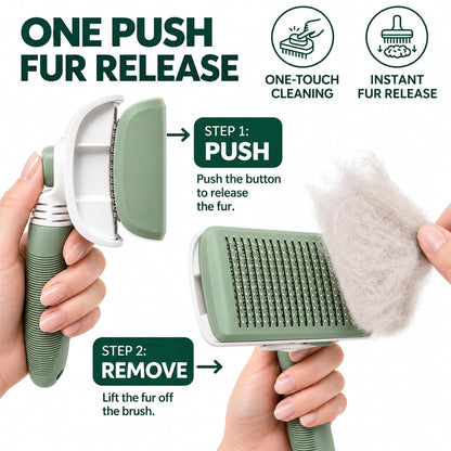 Premium Deshedding Slicker Brush for Cats & Dogs Grooming – Detangles Knots & Mats, Skin-Gentle Rounded Tips, Flexible Neck Reduces Wrist Fatigue, One-Click Fur Release, Medium & Long Hair