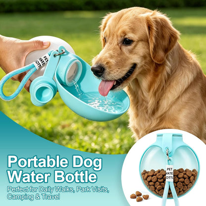 Edible Silicone Dog Water Bottle with Bowl, Portable Leak-Proof for Travel
