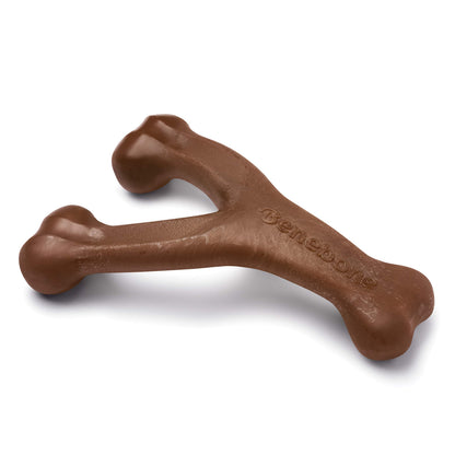 Benebone Wishbone Dog Chew Toy for Aggressive Chewers, Real Bacon, Medium