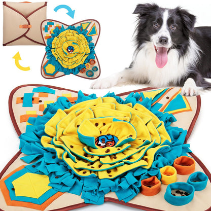 AWOOF Pet Snuffle Mat for Dogs, Interactive Feed Game for Boredom, Encourages Natural Foraging Skills for Cats Dogs Bowl Travel Use, Dog Treat Dispenser Indoor Outdoor Stress Relief