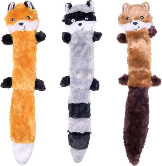 ZippyPaws Skinny Peltz No Stuffing Dog Toy Pack to Keep Them Busy - 18"