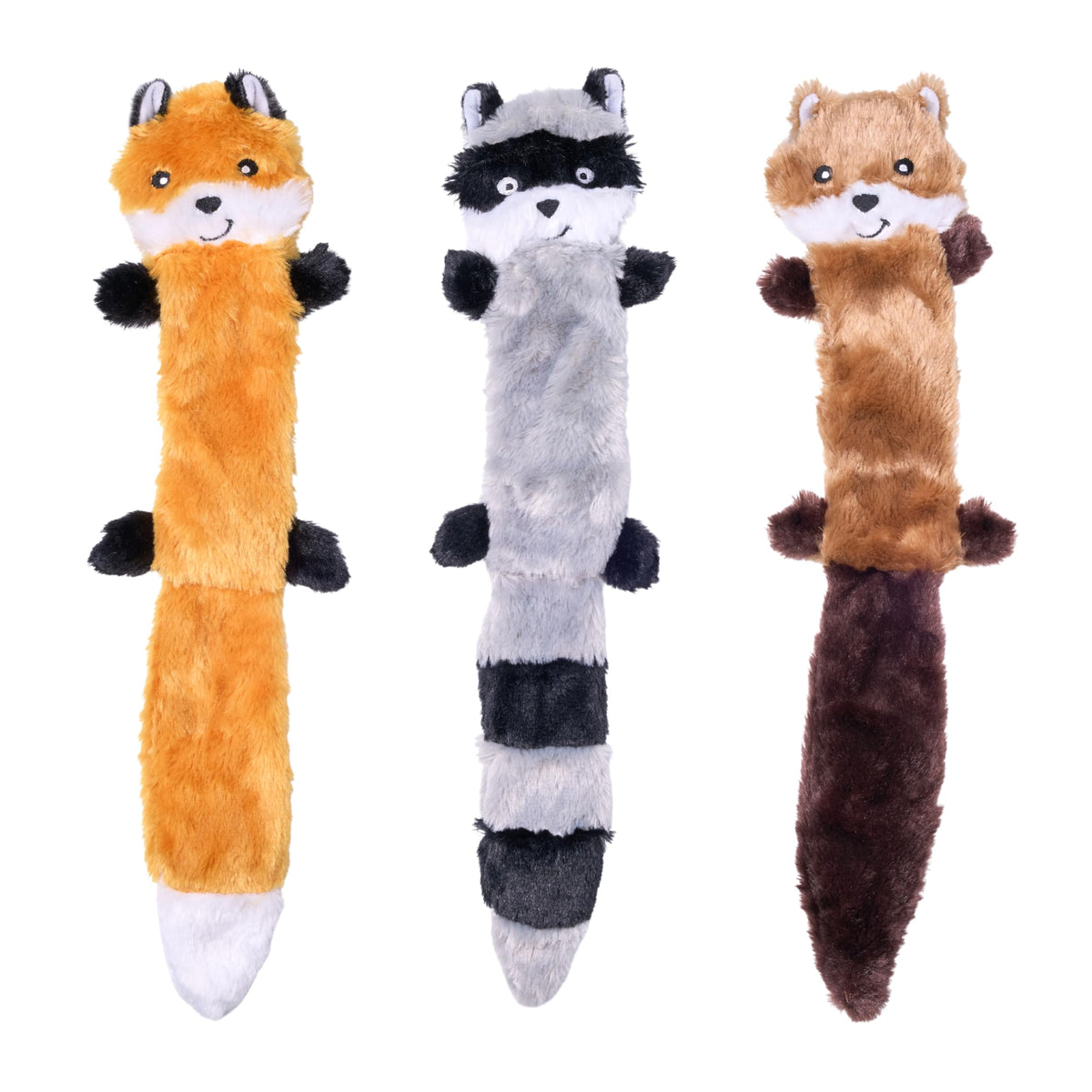 ZippyPaws Skinny Peltz No Stuffing Dog Toy Pack to Keep Them Busy - 18"