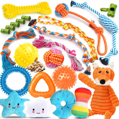 Zeaxuie 25 Pack Luxury Dog Chew Toys, Puppy Toys for Teething Small Dogs