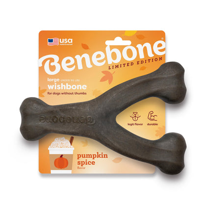 Benebone Wishbone Dog Chew Toy for Aggressive Chewers, Real Bacon, Medium