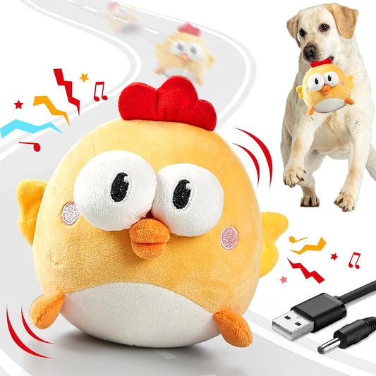 GUKCO Interactive Dog Toys, Moving Ball Toy with Jumping & Music(Chick)