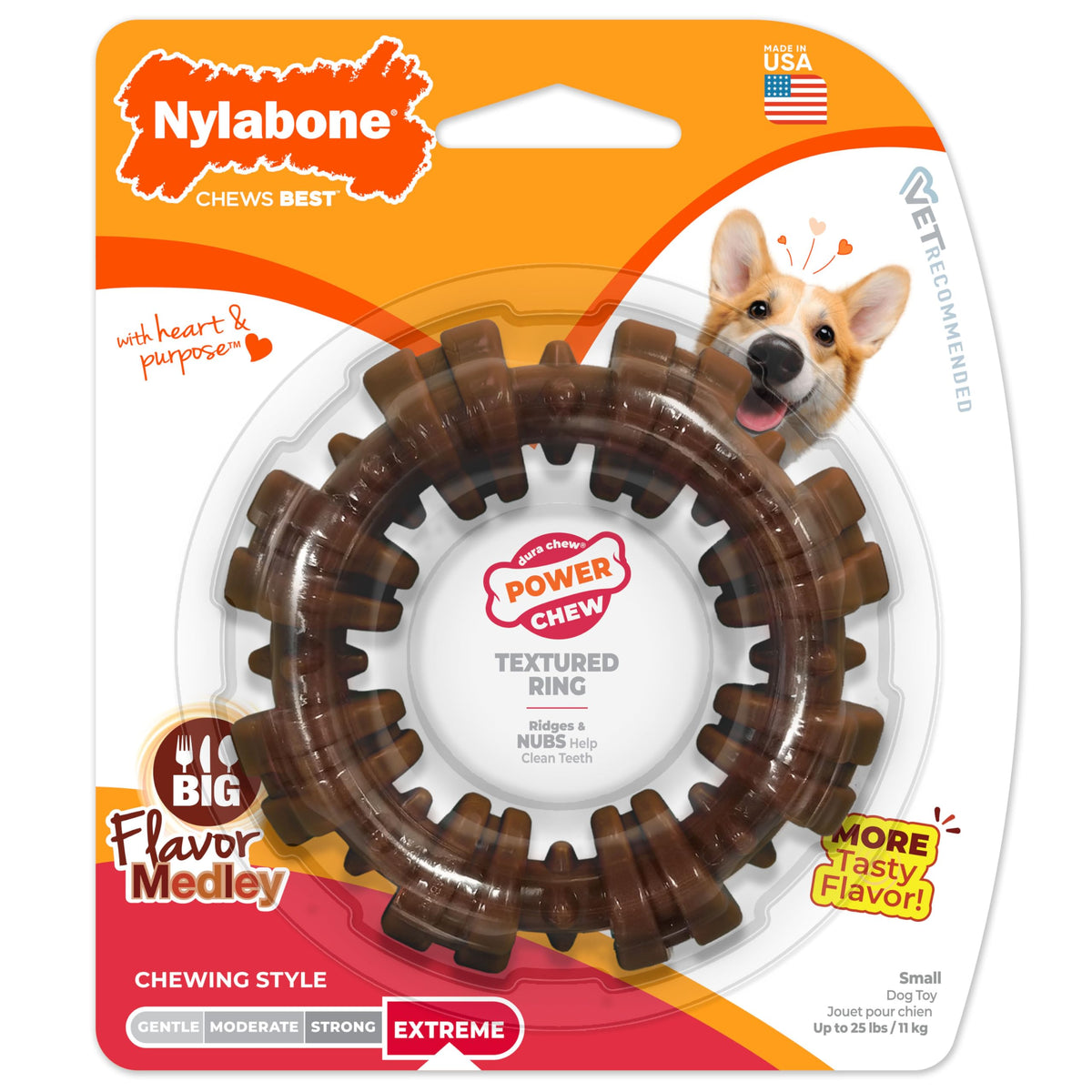 Nylabone Textured Ring Power Chew Toy for X-Large Dogs 50+ lbs