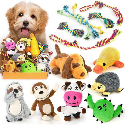 LEGEND SANDY Tough Dog Toys, Stuffed Chew Large Dog Toys to Keep Them Busy, Interactive Squeaky Tug of War Doggie Toy, Crinkle Blue Octopus