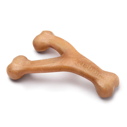 Benebone Wishbone Dog Chew Toy for Aggressive Chewers, Real Bacon, Medium