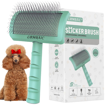 Dog Slicker Brush for Doodles Poodles Fluffy Deshedding Loose Hair.