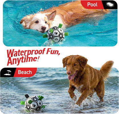 QDAN Dog Toys Dog Balls, 6 Inch Dog Soccer Ball with Straps, Herding Balls