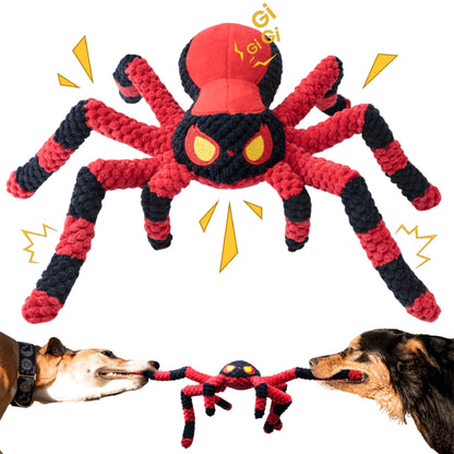 LEGEND SANDY Tough Dog Toys, Stuffed Chew Large Dog Toys to Keep Them Busy, Interactive Squeaky Tug of War Doggie Toy, Crinkle Blue Octopus