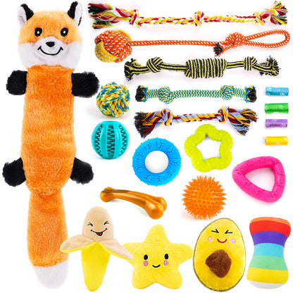 LOYEE 8 Pack Puppy Toys for Small Dogs, Luxury Dog Chew Toys with Squeaky Plush Toys, Rope Toys and Ball, Teething Toys for Puppy Supplies