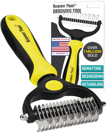 Maxpower Planet Dog Grooming Rake, Deshedding Undercoat Brush, Dogs & Cats