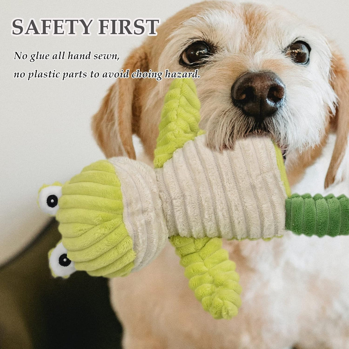 LECHONG 5 Pack Tough Dog Toys Stuffed Squeaky Dog Toys Assortment Plush Animal Dog Toy Value Bundle Puppy Pet Dog Toys for Small Medium Large Dogs