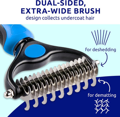 Pat Your Pet Deshedding Brush & Metal Comb Grooming Combo