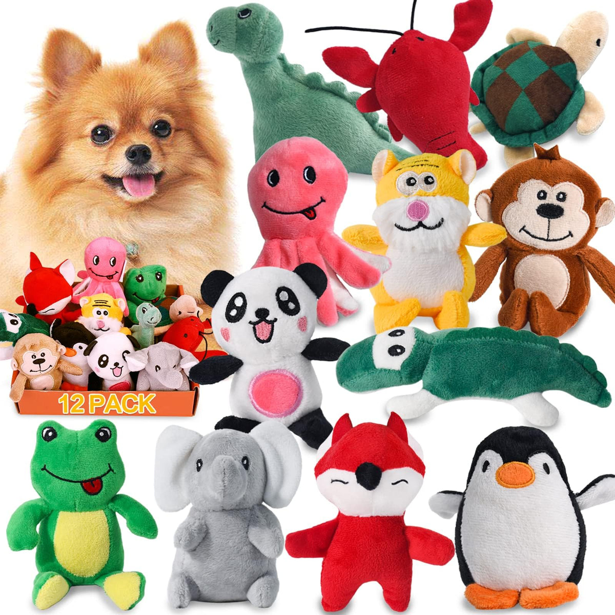 LEGEND SANDY Tough Dog Toys, Stuffed Chew Large Dog Toys to Keep Them Busy, Interactive Squeaky Tug of War Doggie Toy, Crinkle Blue Octopus