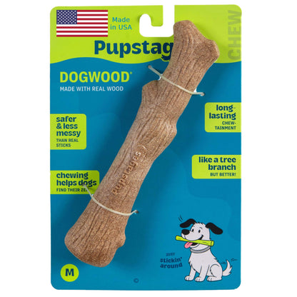 Pupstages Dogwood Stick Dog Chew Toy, Made in USA, Large, 8"