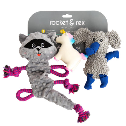 rocket & rex Puppy Chew Toys for Teething, Natural Rubber Set (6pk)