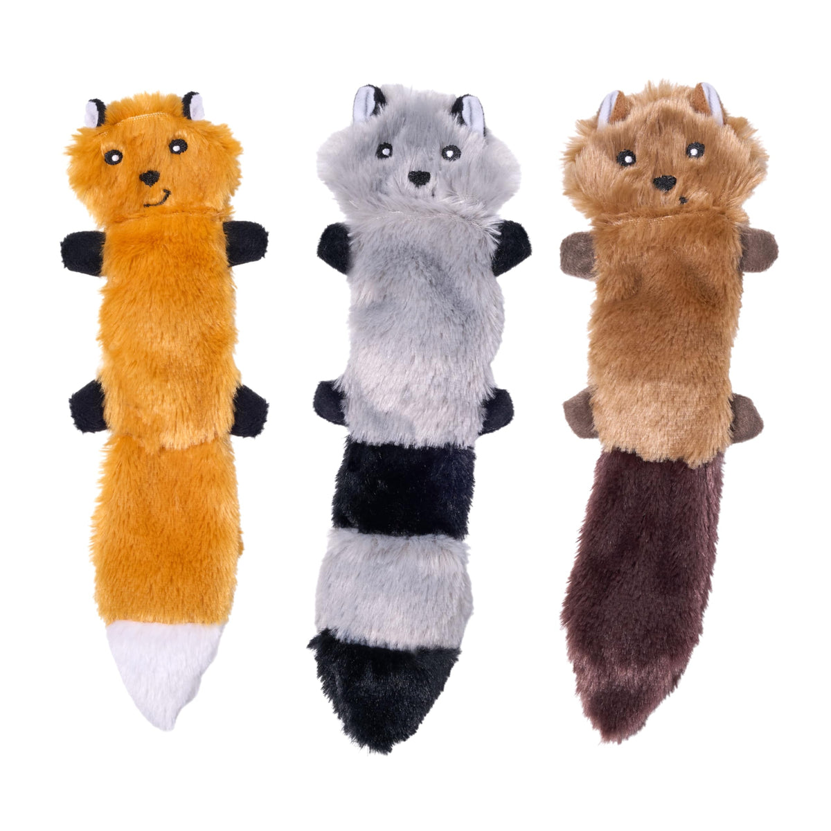 ZippyPaws Skinny Peltz No Stuffing Dog Toy Pack to Keep Them Busy - 18"
